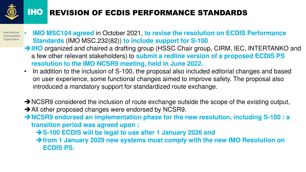 revision of ecdis performance standards