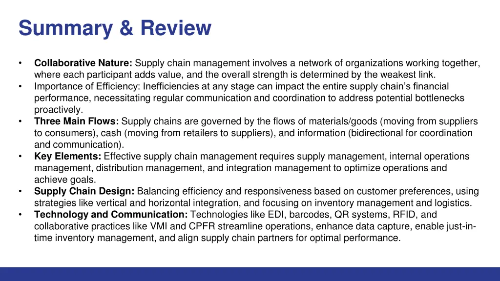 summary review
