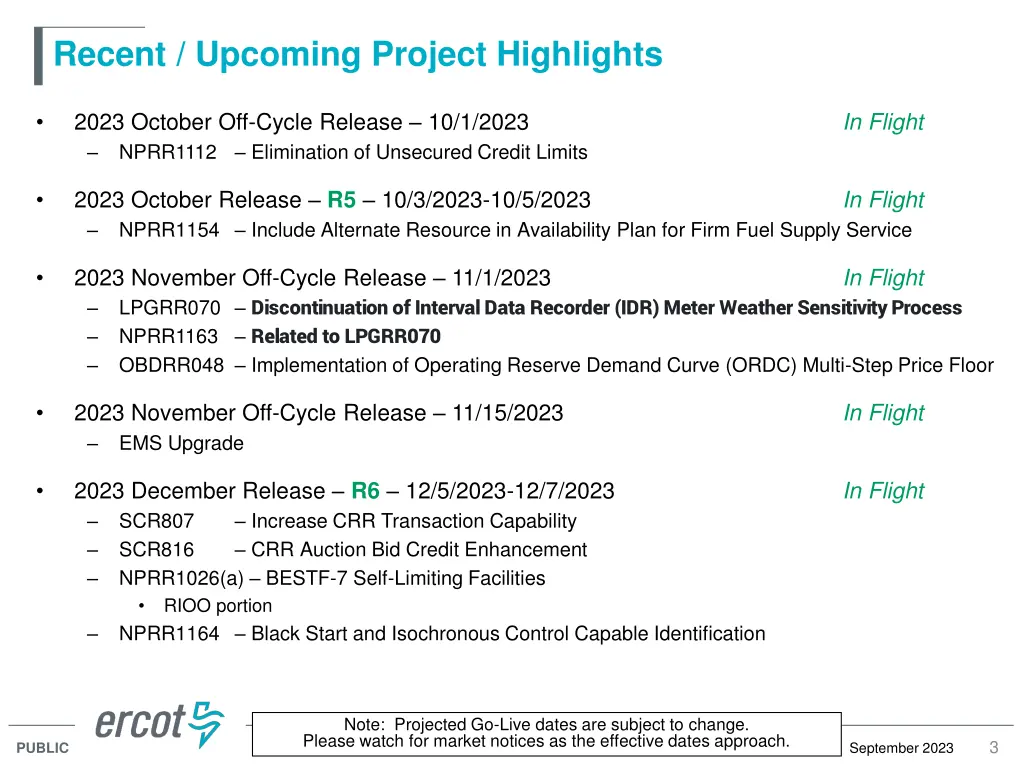 recent upcoming project highlights