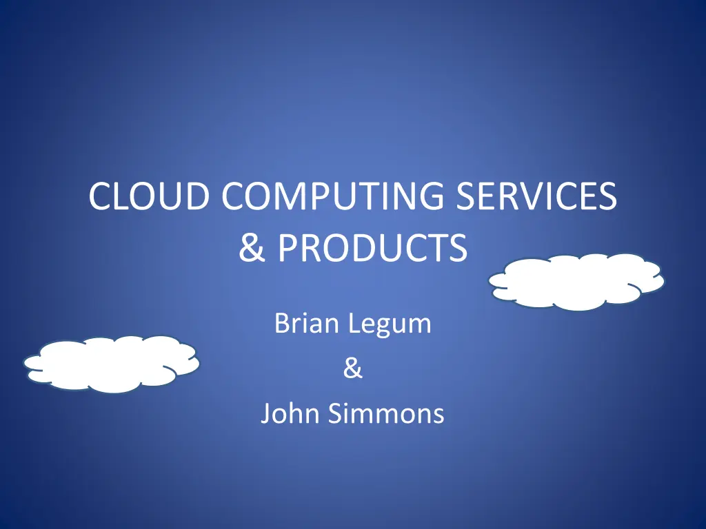 cloud computing services products