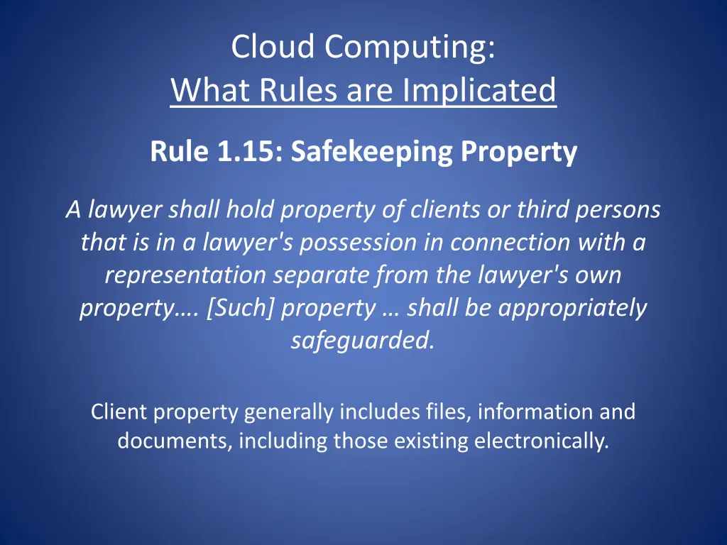 cloud computing what rules are implicated 4
