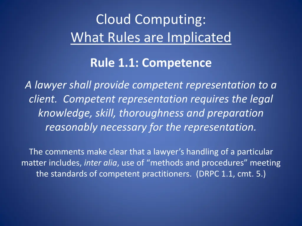 cloud computing what rules are implicated