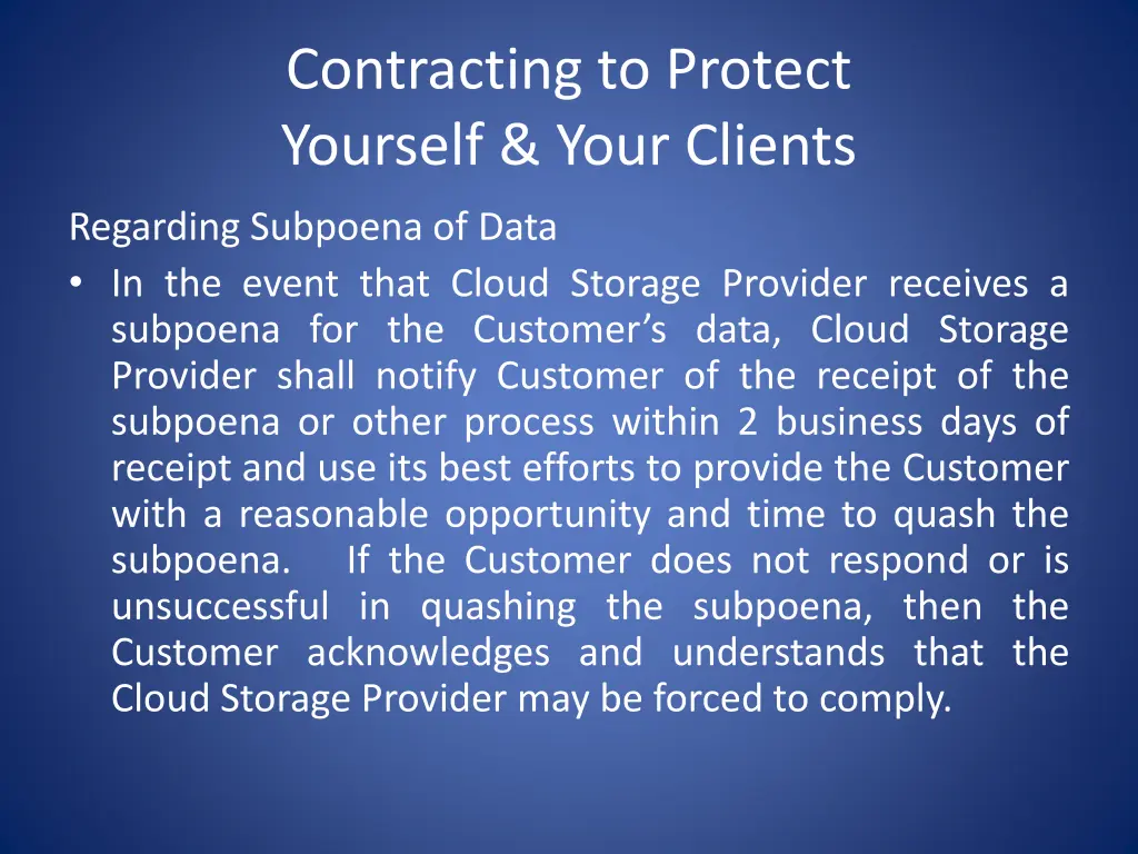 contracting to protect yourself your clients 1