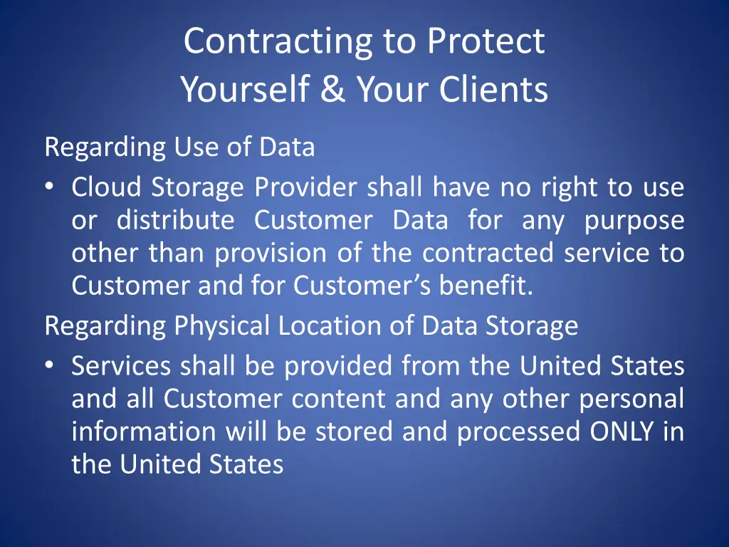 contracting to protect yourself your clients