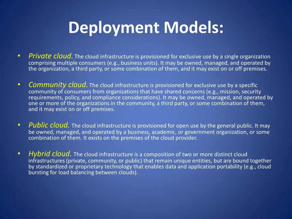 deployment models