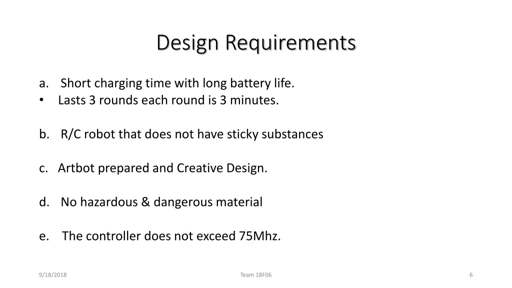 design requirements