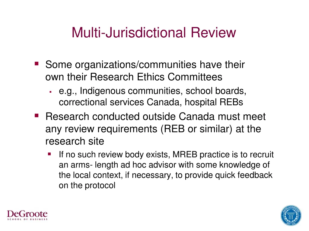 multi jurisdictional review