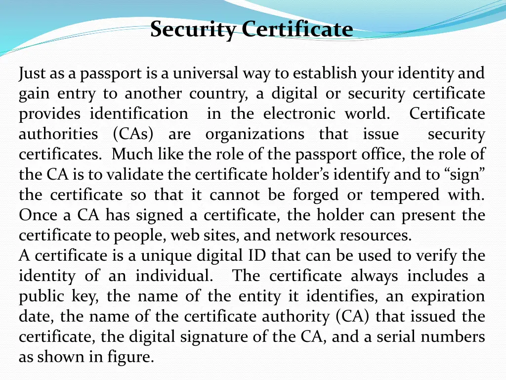 security certificate