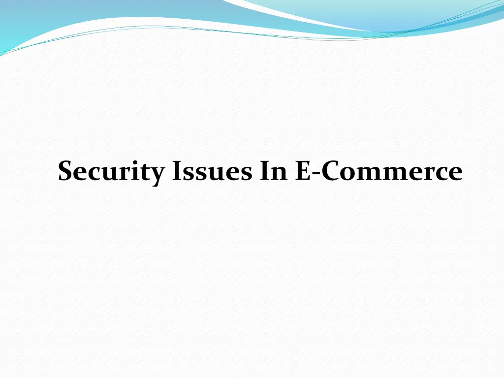 security issues in e commerce