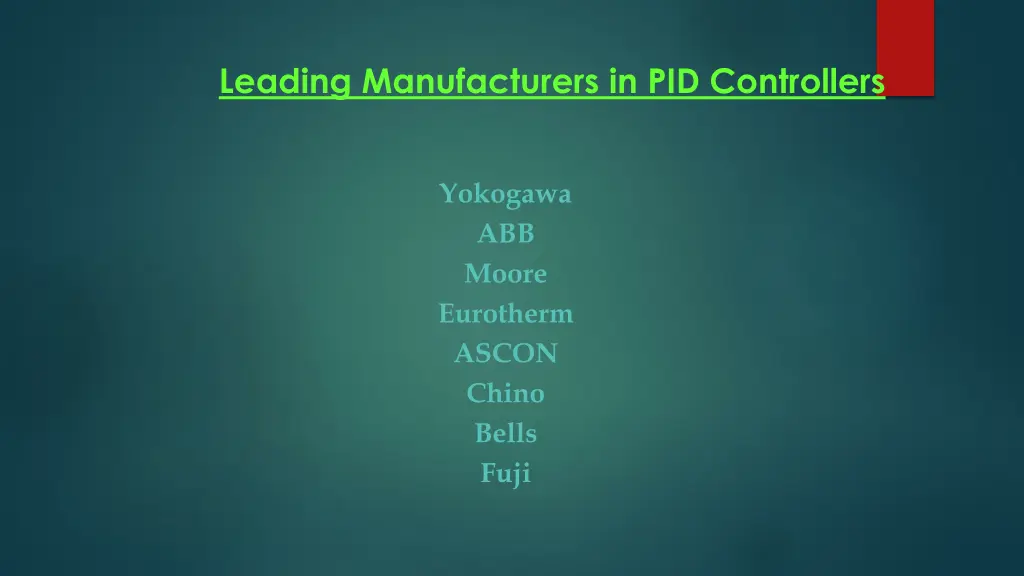leading manufacturers in pid controllers