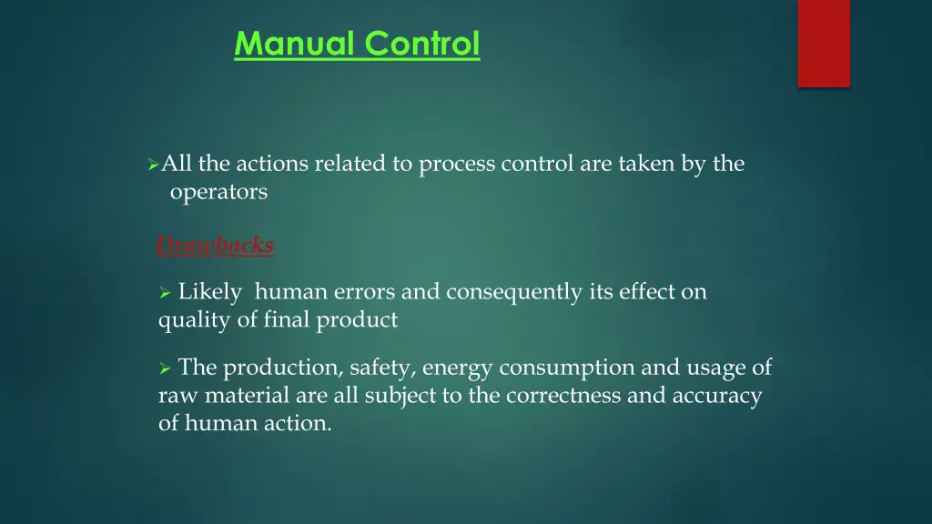 manual control