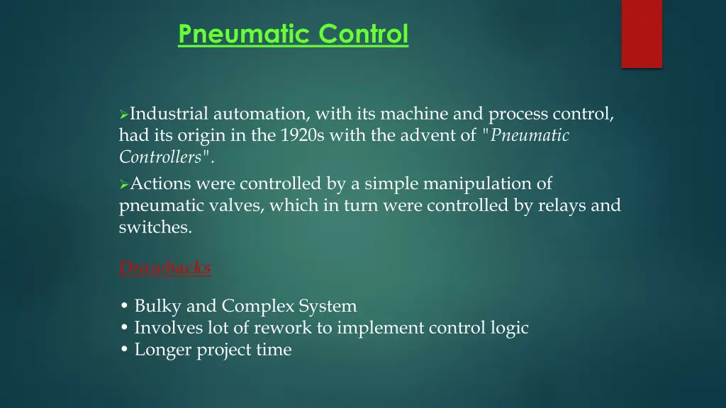 pneumatic control