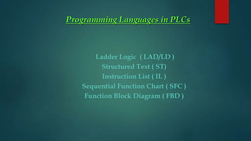 programming languages in plcs