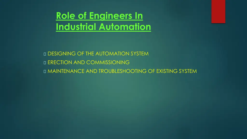 role of engineers in industrial automation