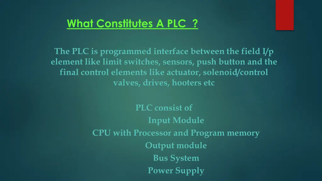 what constitutes a plc