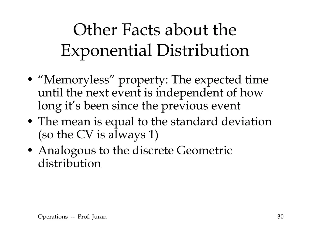 other facts about the exponential distribution