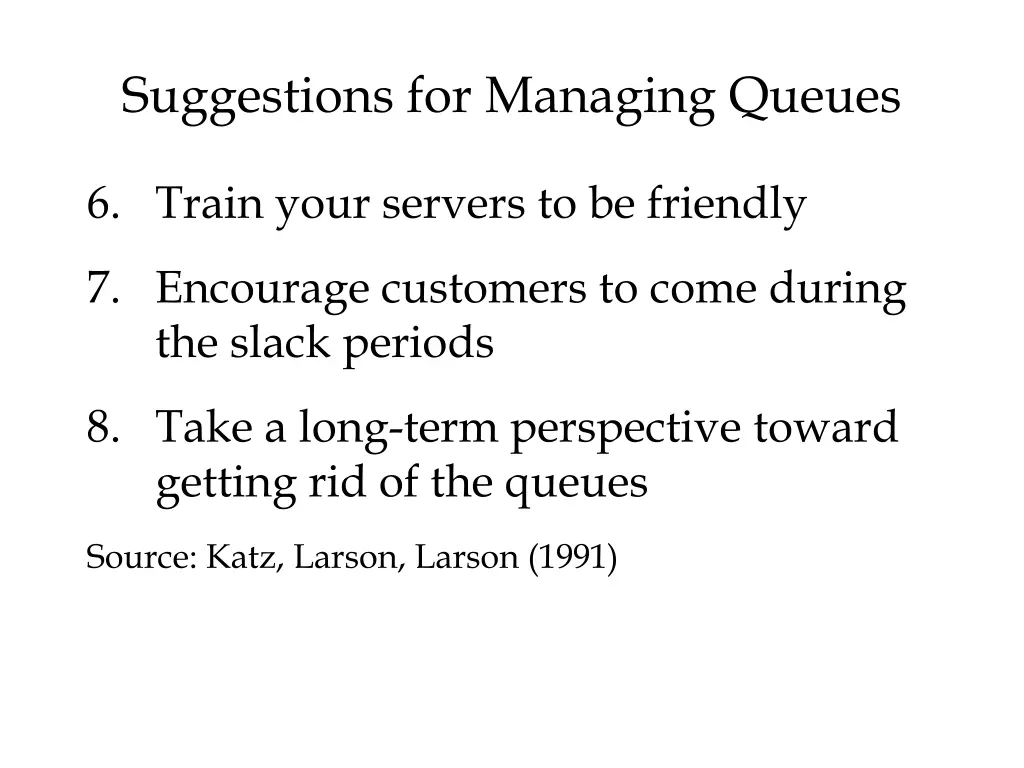 suggestions for managing queues 1