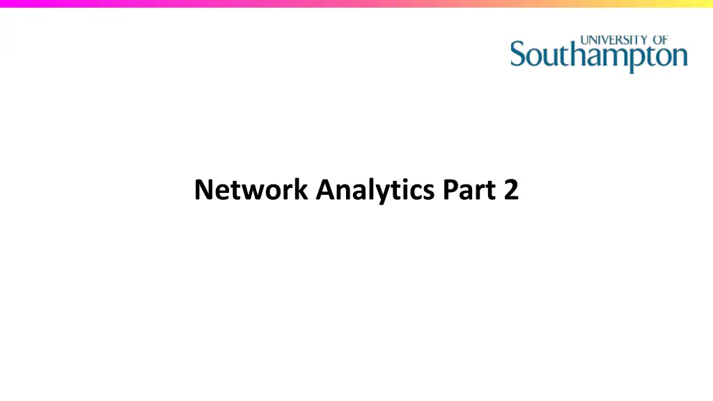 network analytics part 2