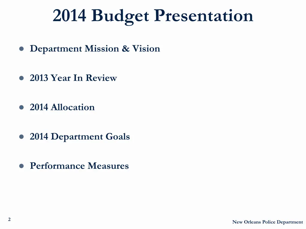 2014 budget presentation