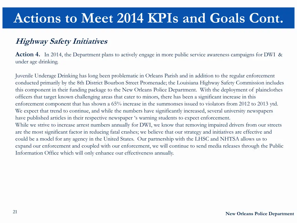 actions to meet 2014 kpis and goals cont 1