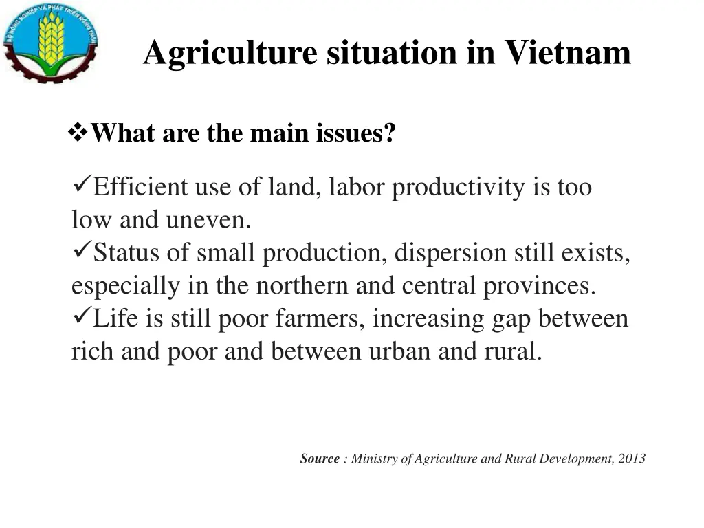 agriculture situation in vietnam 2