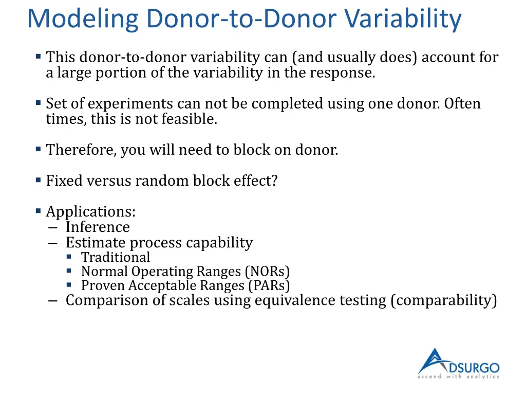 modeling donor to donor variability