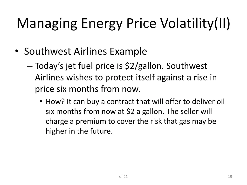 managing energy price volatility ii
