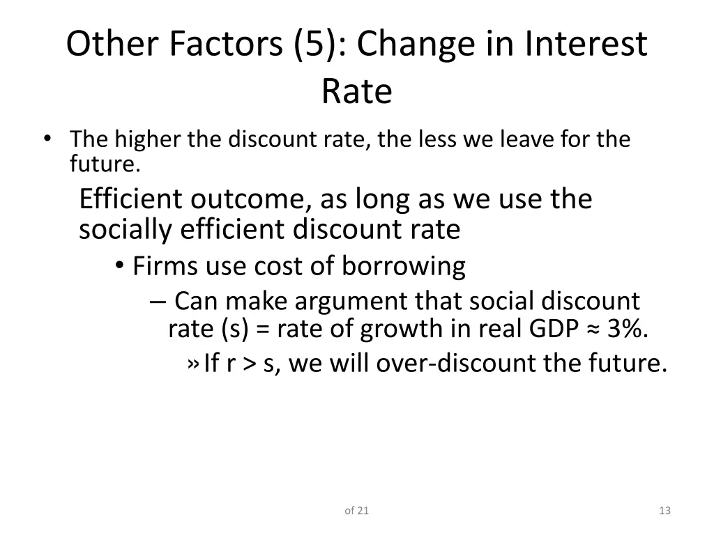 other factors 5 change in interest rate