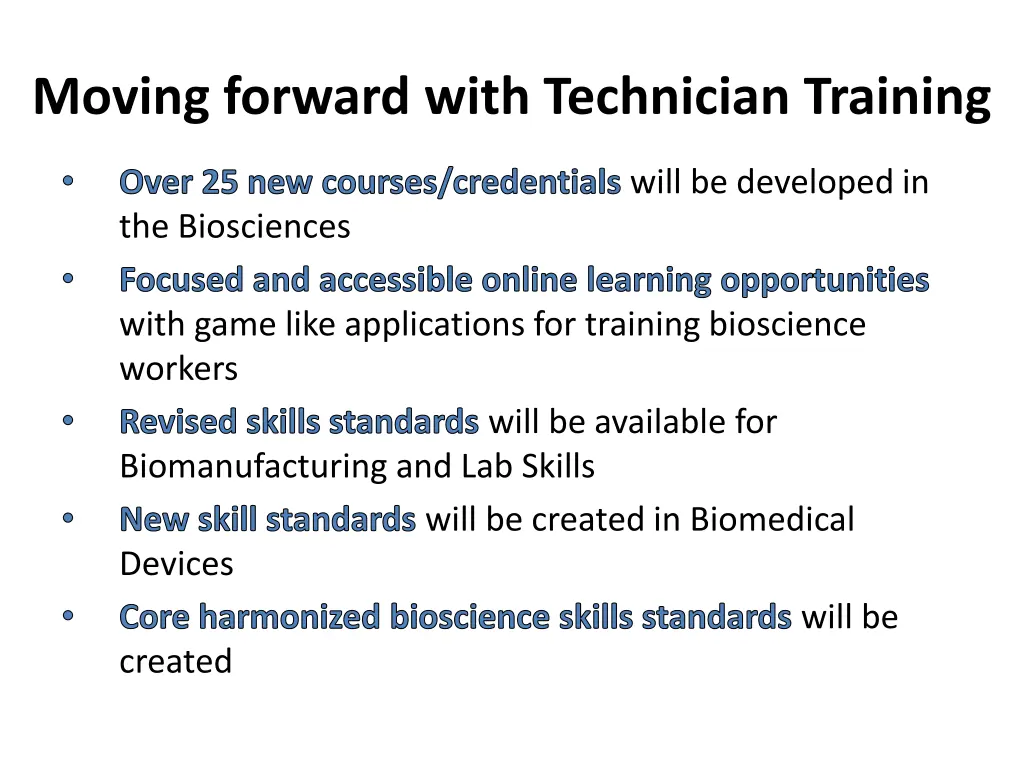 moving forward with technician training