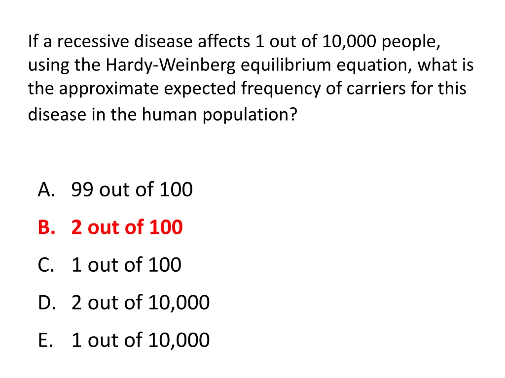 if a recessive disease affects