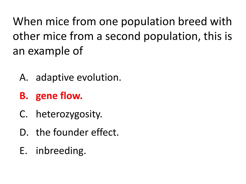 when mice from one population breed with other