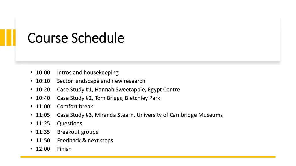 course schedule course schedule