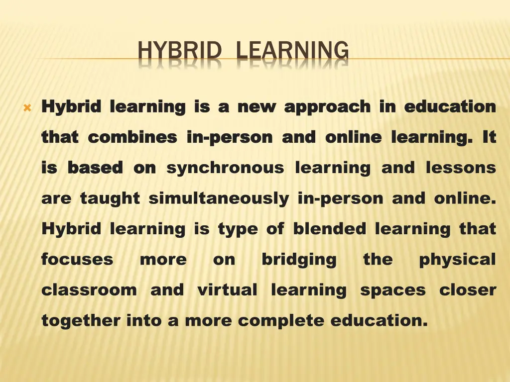 hybrid learning