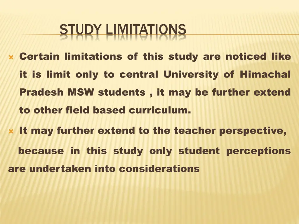 study limitations
