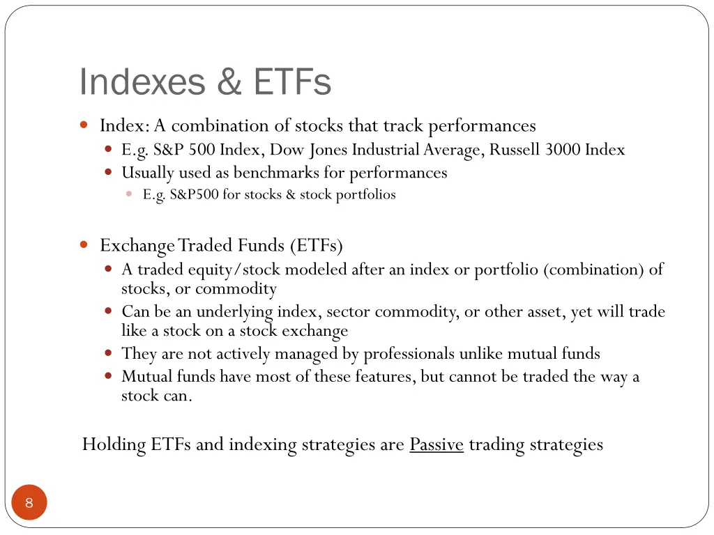 indexes etfs