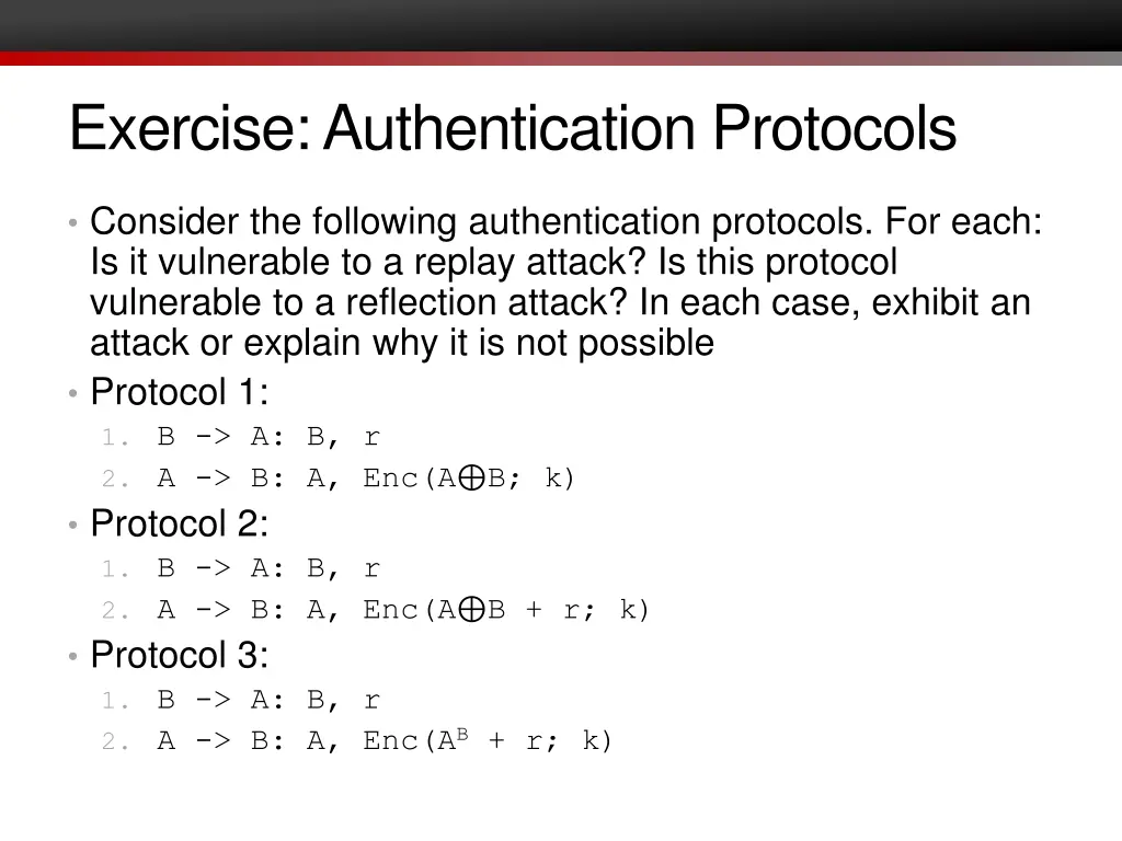exercise authentication protocols