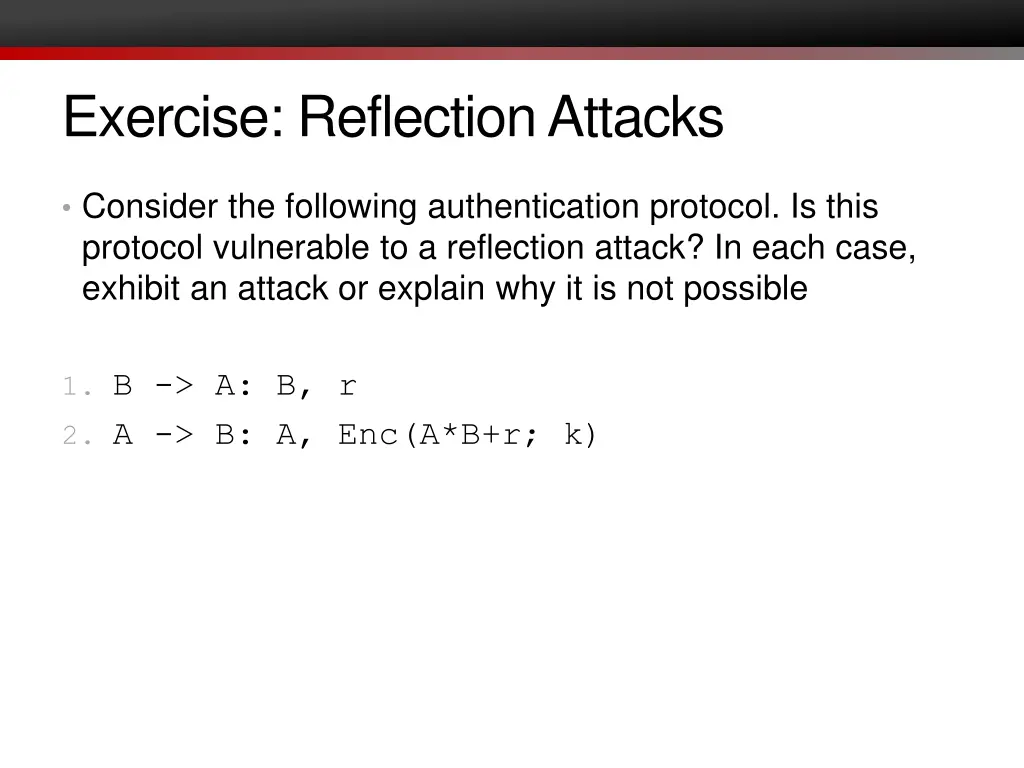 exercise reflection attacks