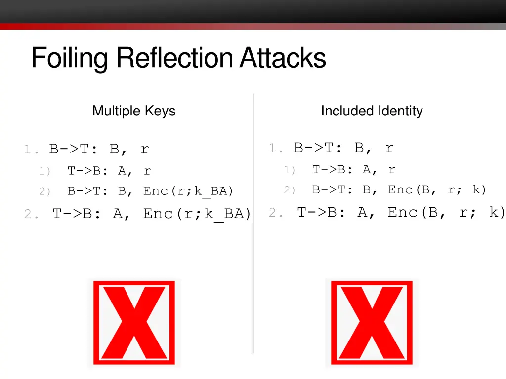 foiling reflection attacks