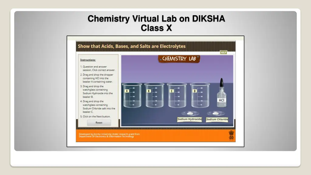 chemistry virtual lab on diksha class x 1