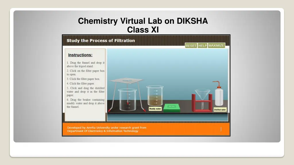 chemistry virtual lab on diksha class xi 1