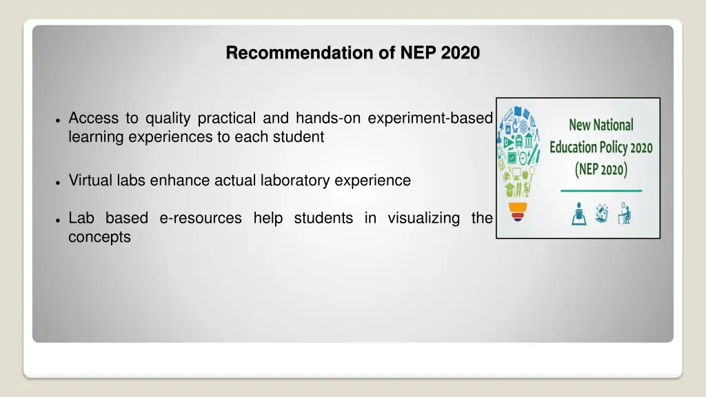 recommendation of nep 2020