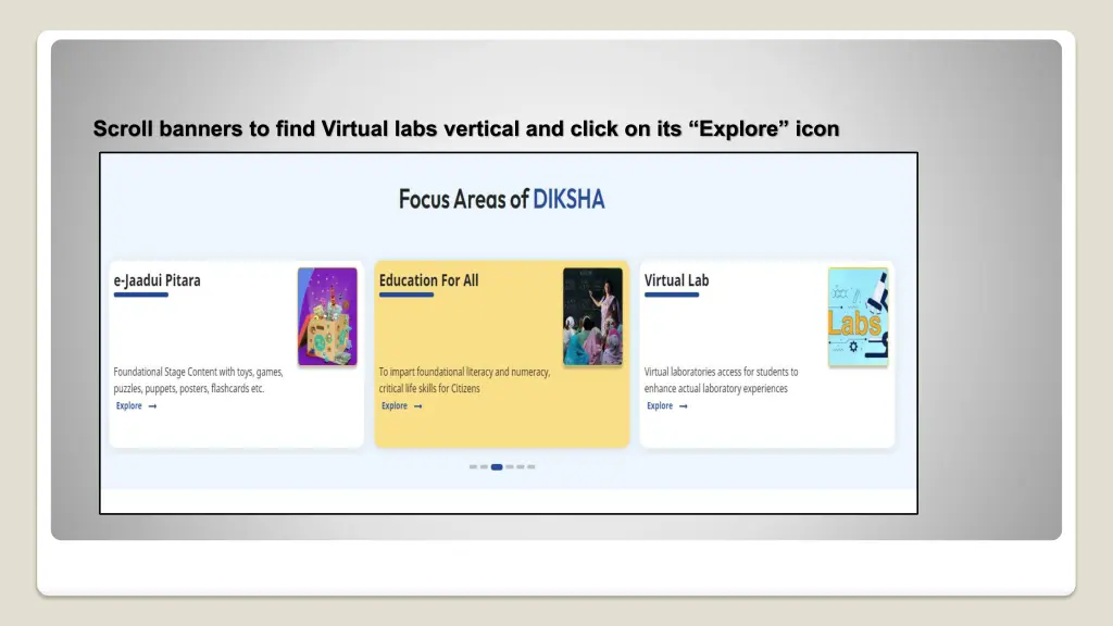 scroll banners to find virtual labs vertical