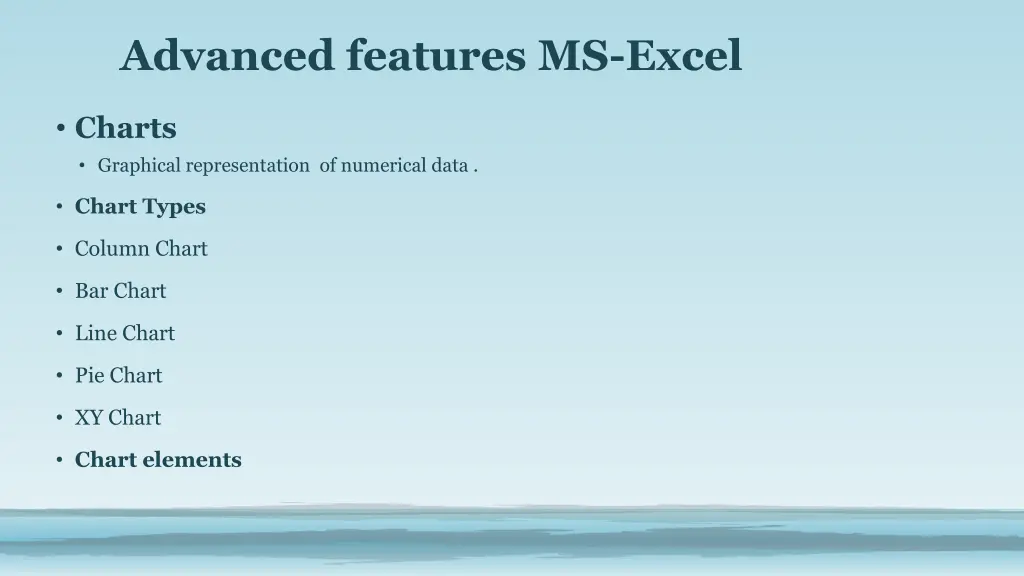 advanced features ms excel 1