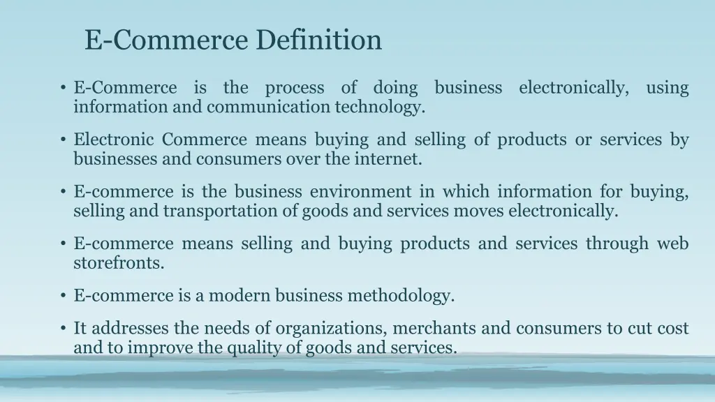 e commerce definition