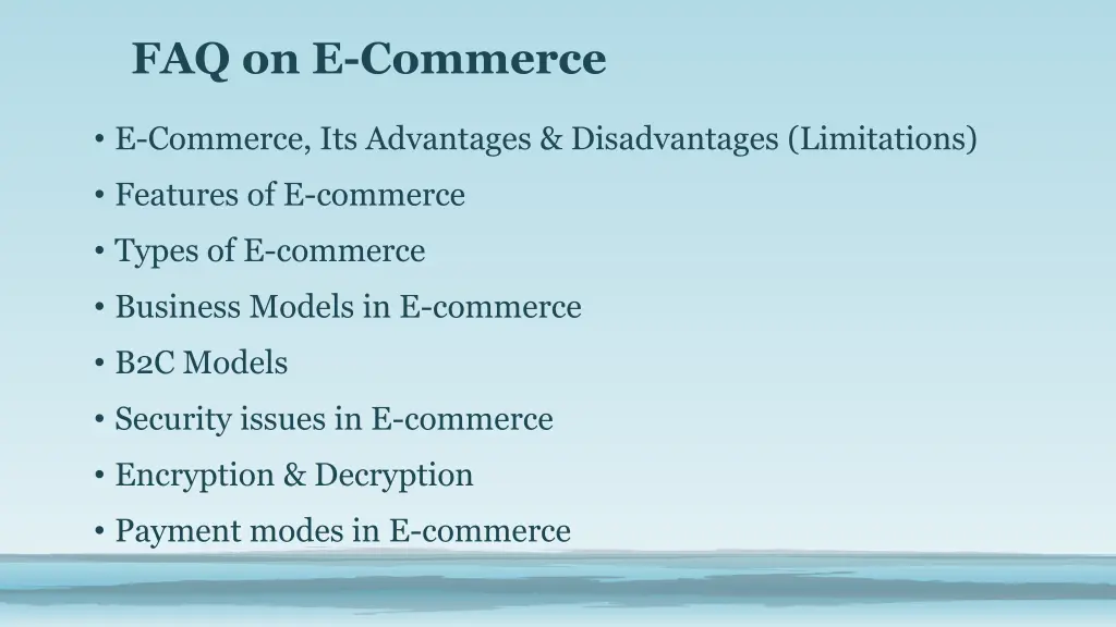 faq on e commerce
