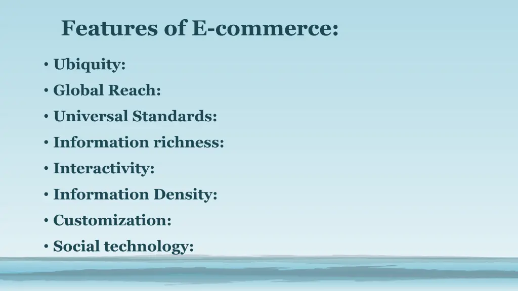 features of e commerce 1