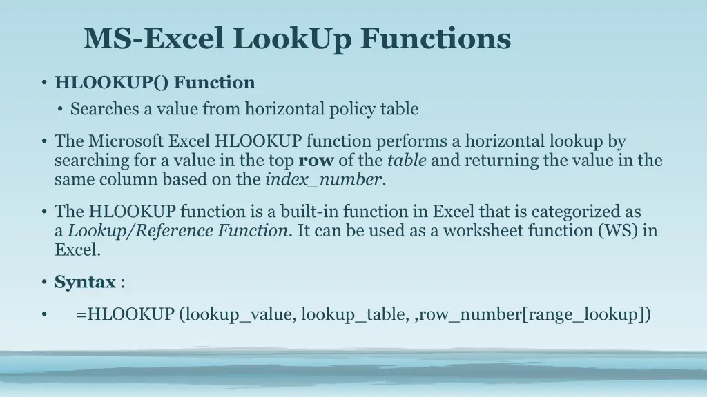 ms excel lookup functions 1