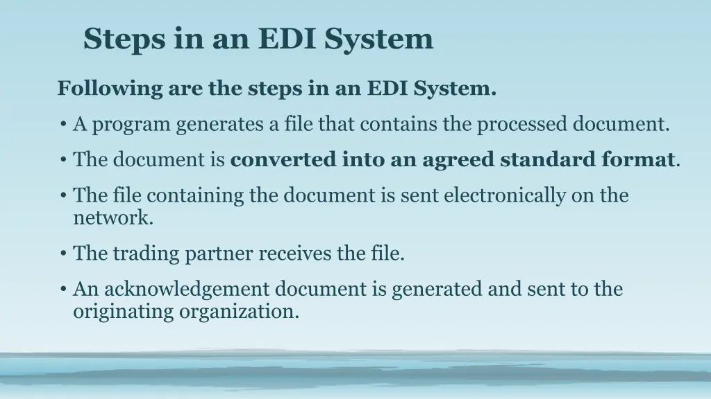 steps in an edi system