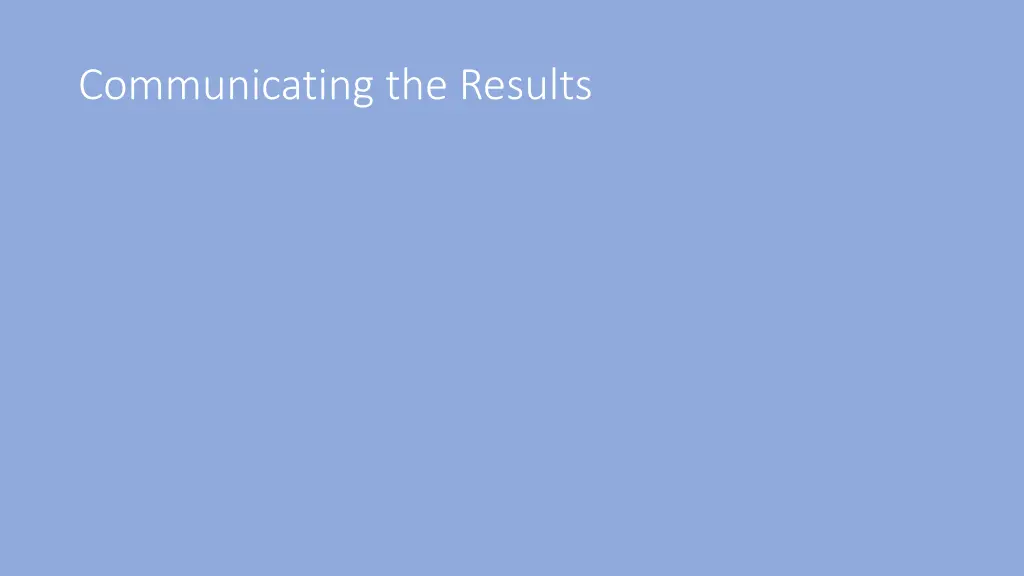 communicating the results