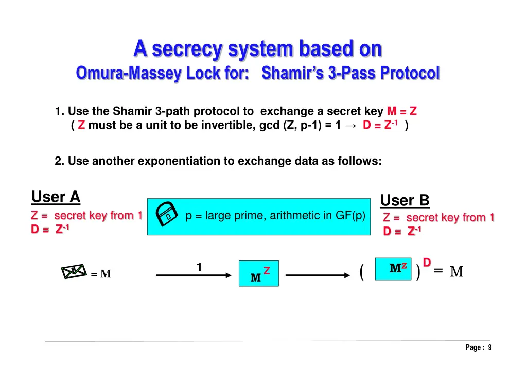 a secrecy system based on omura massey lock